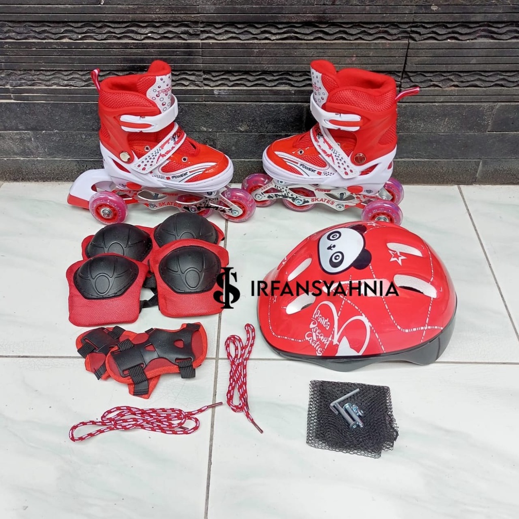 Sepatu Roda Anak dan Dewasa Power Inline Skate Model Bajaj dan Mobil Set deker dan Helm