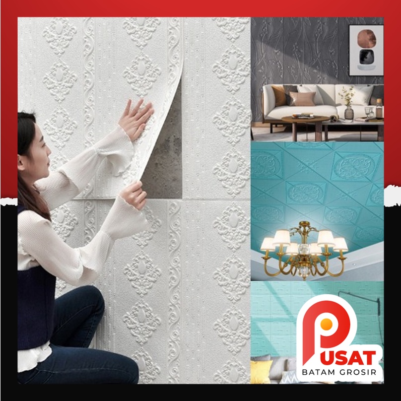Pusat Batam Grosir - H862 Wallpaper 3D Foam / Wallpaper Dinding 3D / Wall Sticker Foam / Sticker Din