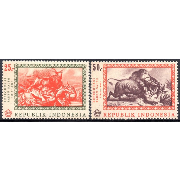 

✨NEW✨ - Prangko/Perangko INDONESIA 1967 I-103 SERI LUKISAN RADEN SALEH - MINT