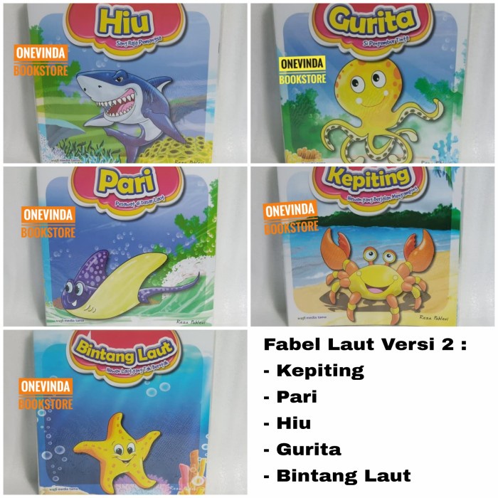 

⭐BISA COD⭐ Buku Cerita Anak Seri Fabel Laut Versi 2 (isi 5 buku)