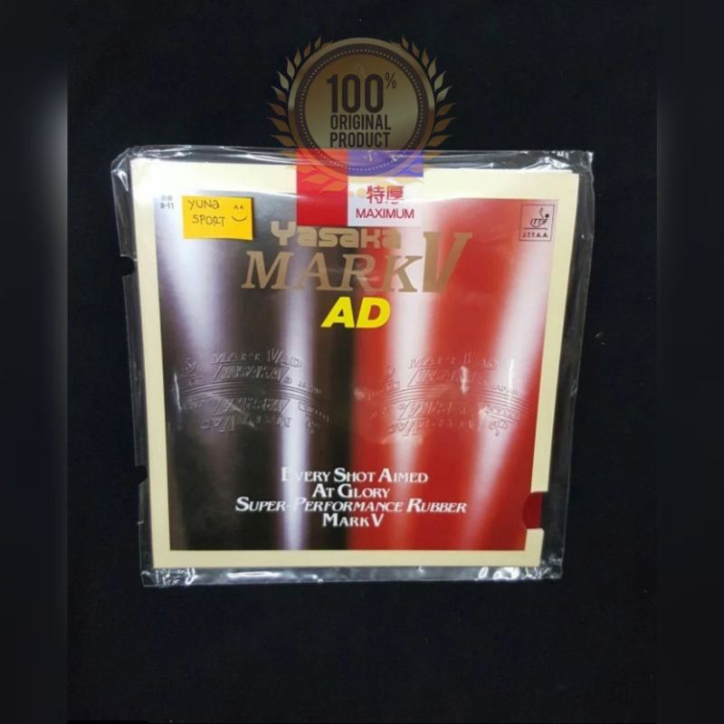 YASAKA MARK V AD ORIGINAL RUBBER BAT KARET BET TENIS MEJA PINGPONG ASLI