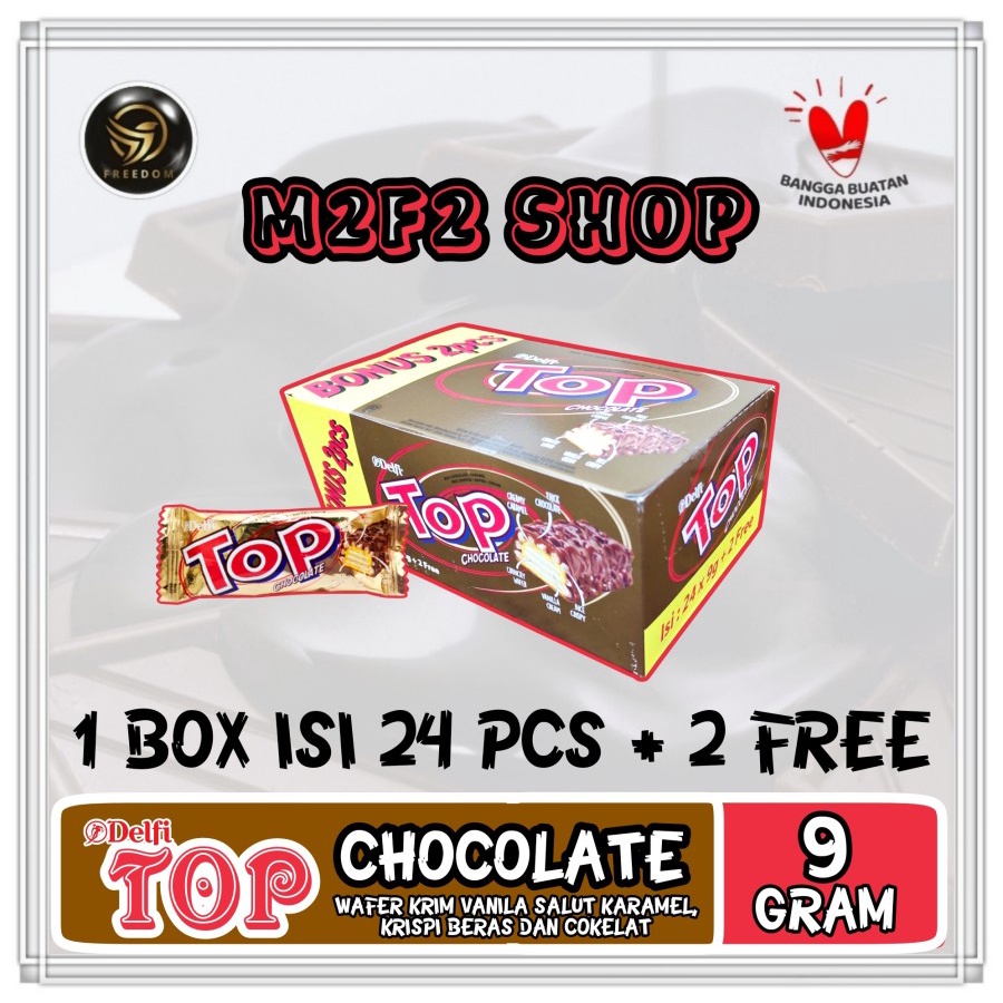 

Delfi Wafer Top Chocolate Original Crispy | Cokelat - 9 gr (Kemasan 1 Box)