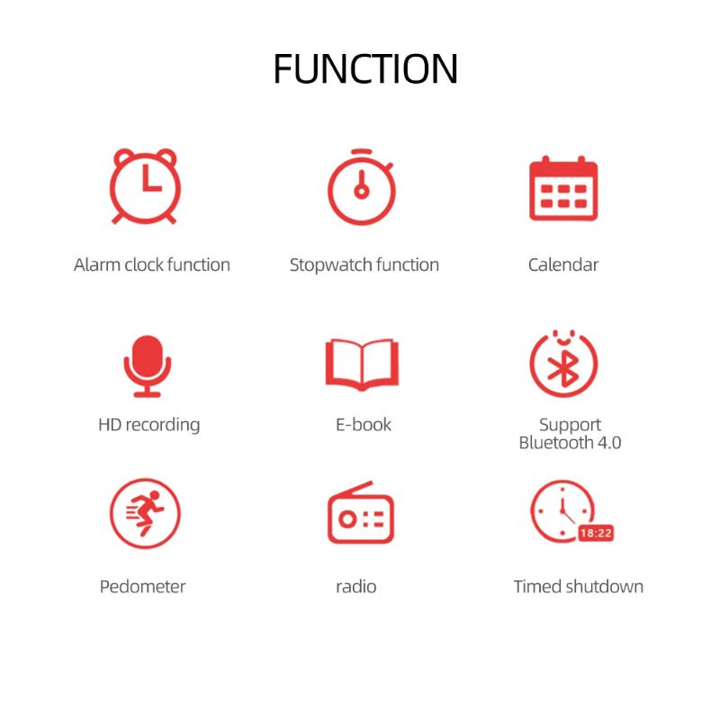 Ruizu X55 Pedometer Bluetooth mp3 Player 8gb back clip sport portable music FM radio video Walkman ebook reader