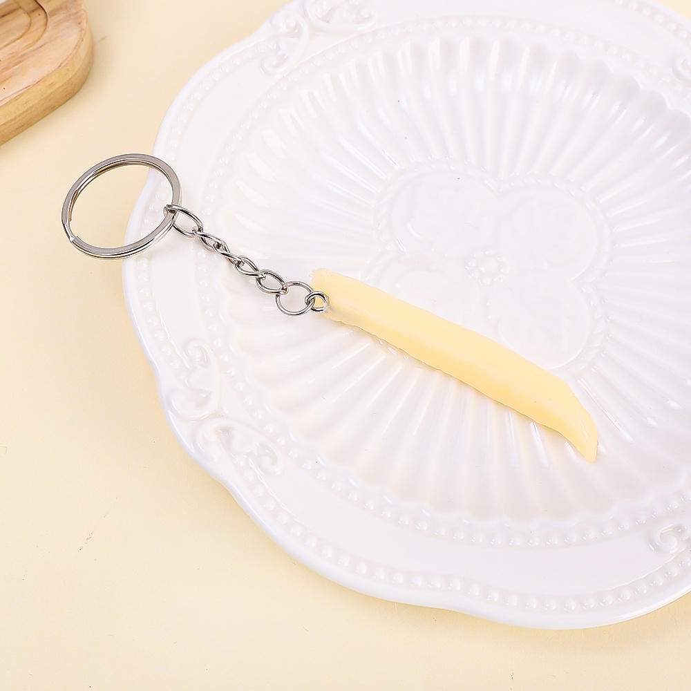 Gantungan Kunci Aksesoris Untuk Mobil Keyring, Tas Simulasi Makanan Keychain French Fries Chicken Nuggets Keychain Dekorasi Liontin Wanita Kreatif Populer Pria