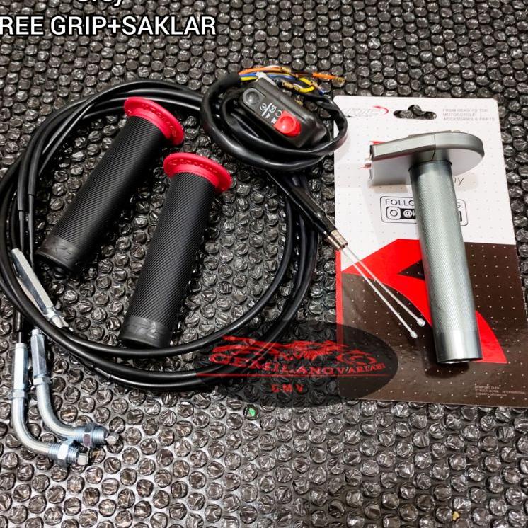 Fresh Gas Spontan 2 Kabel KTC Free Grip + Saklar Kanan Domino, Gass Pontan Matic Ktc kytaco Original