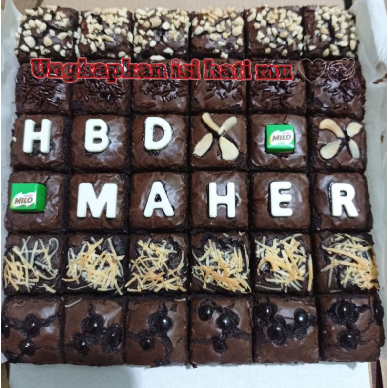 Fudgy Brownies 36 Bites/pcs (GRATIS 8 HURUF)