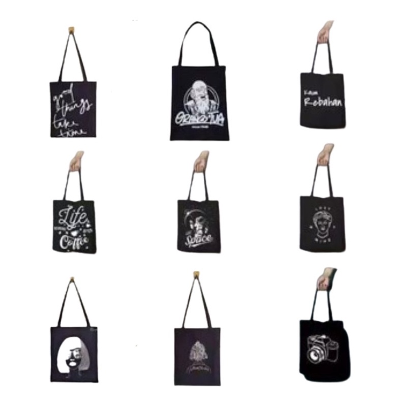 [LOKAL] Monsoon - TOTEBAG PAKAI RESLETING Tote bag kpop murah wanita custom motif