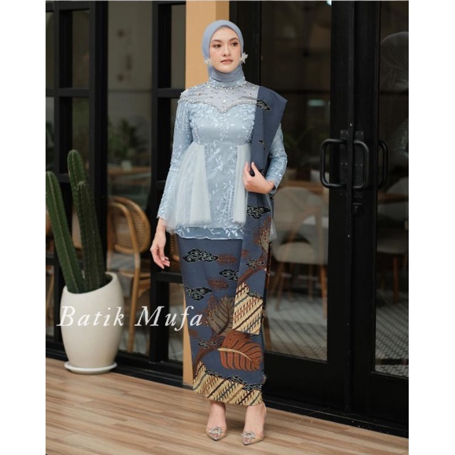 SET COUPLE AMEERA ICE BLUE / BROWN / LATTE | KEBAYA TUNANGAN KEBAYA WISUDA KEBAYA MODERN