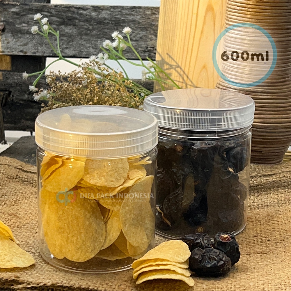 

Toples Jar Cylinder 600 Gram/Pot Jar Kemasan Snack