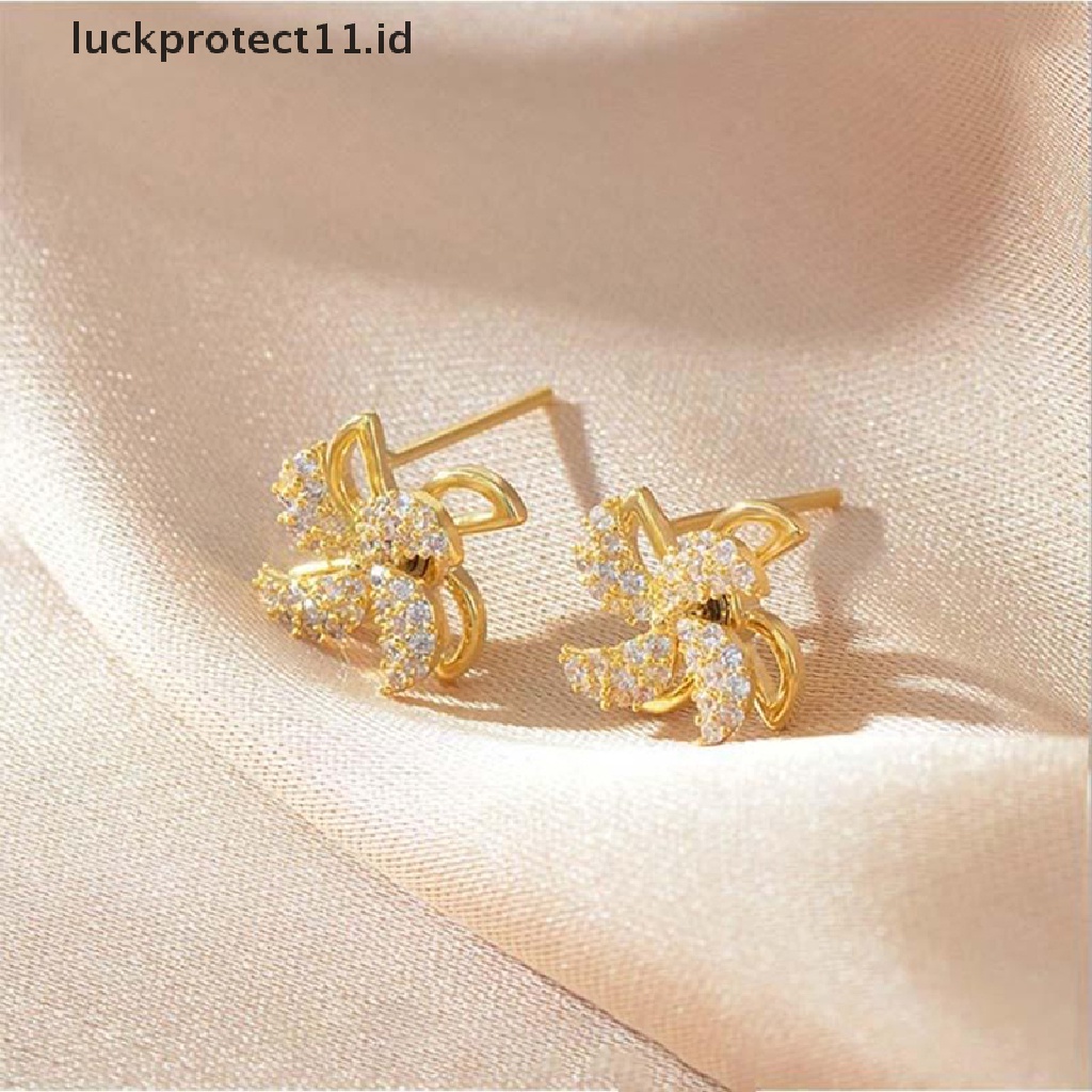 /Fashion Hot// Fashion// Rotag Windmill Ear Studs Anting Perak925 Lapis Perak Murni Wanita Perhiasan.