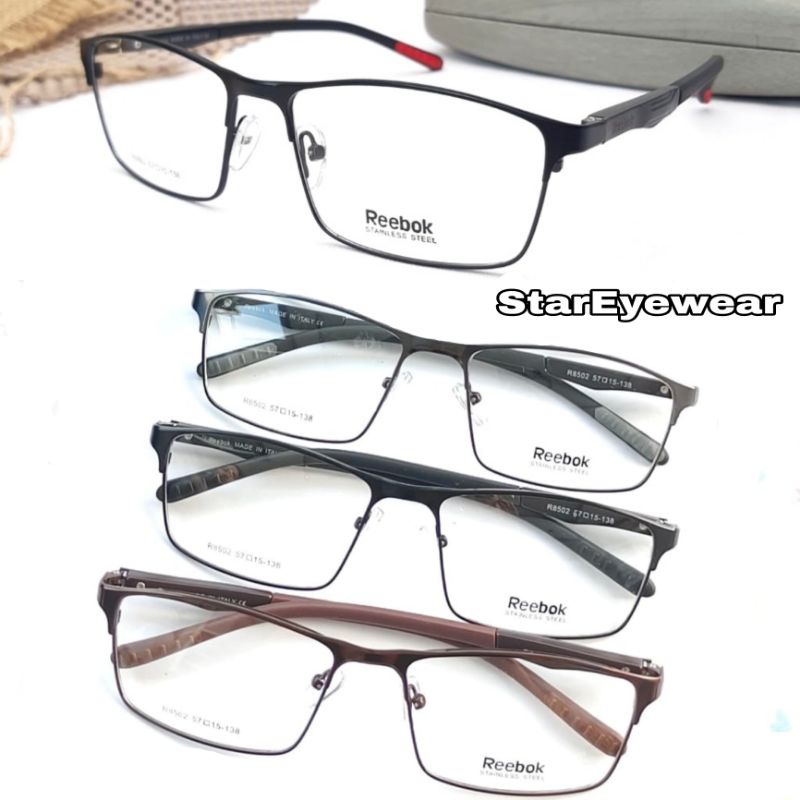 Frame Kacamata Pria Kualitas Super Free Lensa Minus Plus Anti Radiasi - Kacamata Photocromic SE8502