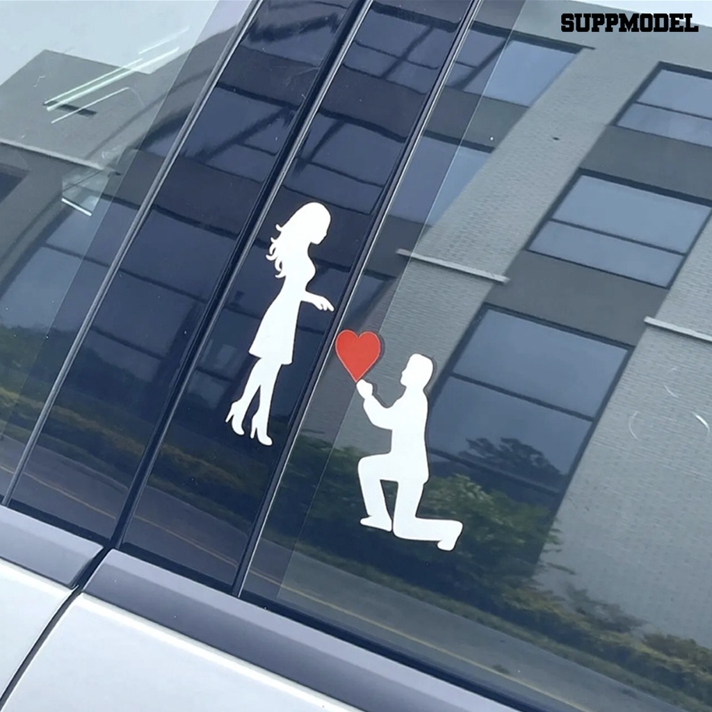 [Dekorasi] 1pc/2pcs Stiker Mobil Perekat Diri Tahan Air Anti Gores Dapat Dilepas Tidak Luntur Dekoratif Universal Auto Body Jendela Kaca Belakang Mengusulkan Nikah Vinyl Decal Untuk Truk