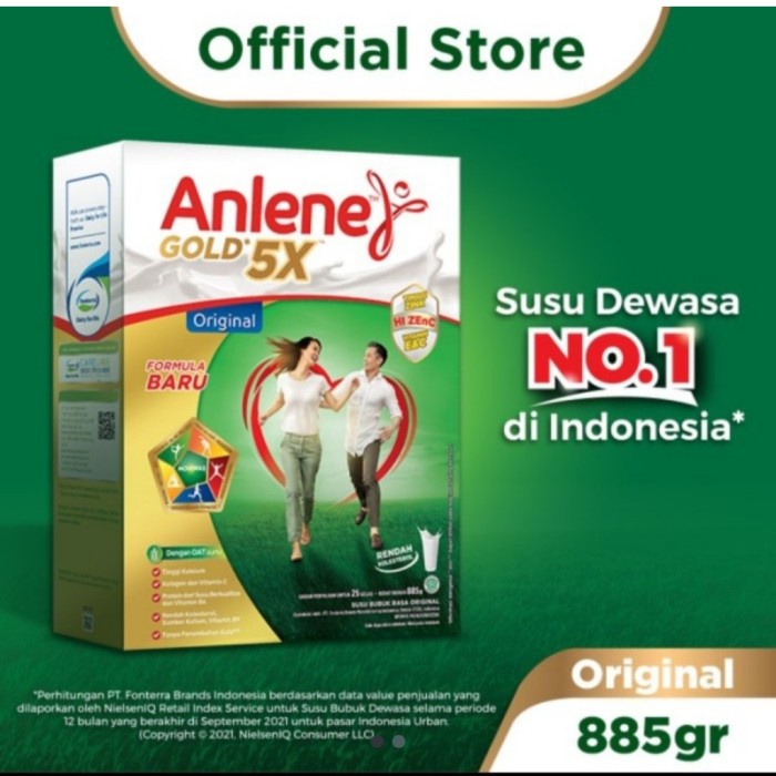 [NEW] Anlene Gold Plus 5X Original 885 Gram 885Gram / Susu Lansia 900 Gram - 885 Gram