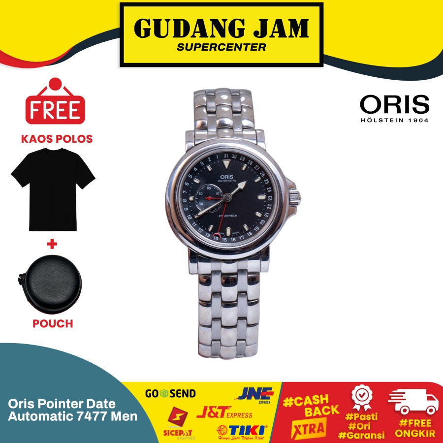 Jam Tangan Pria Oris pointer date automatic 7477 men