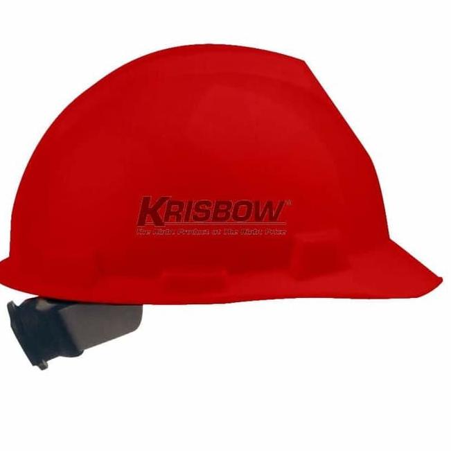 Jual Harga Murah.. HELM SAFETY MERAH KRISBOW/HELMET FRONT BRIM RED/HELM
