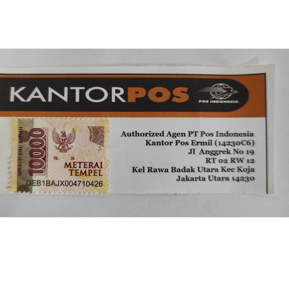 

[KODE PRODUK BKII97689] Meterai atau Materai Rp 10000 (1 Pcs/Keping)