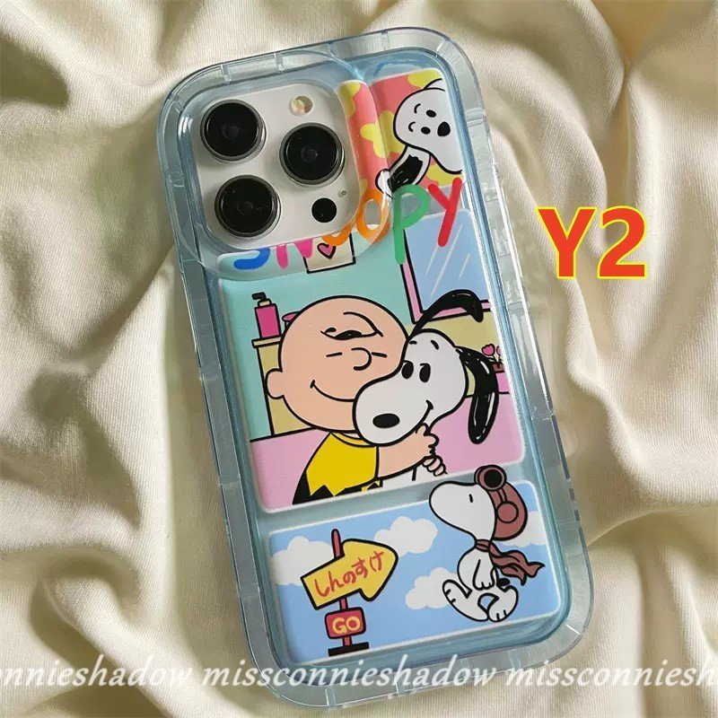 Casing Ponsel Tahan Guncangan Bening Kompatibel Untuk iPhone 7Plus 8Plus 11 Pro Max14 13 12 Pro MAX XR 7 8 6 6S Plus X XS MAX Kartun Lucu Snoopy Transparan Airbag Lembut TPU Penutup Belakang