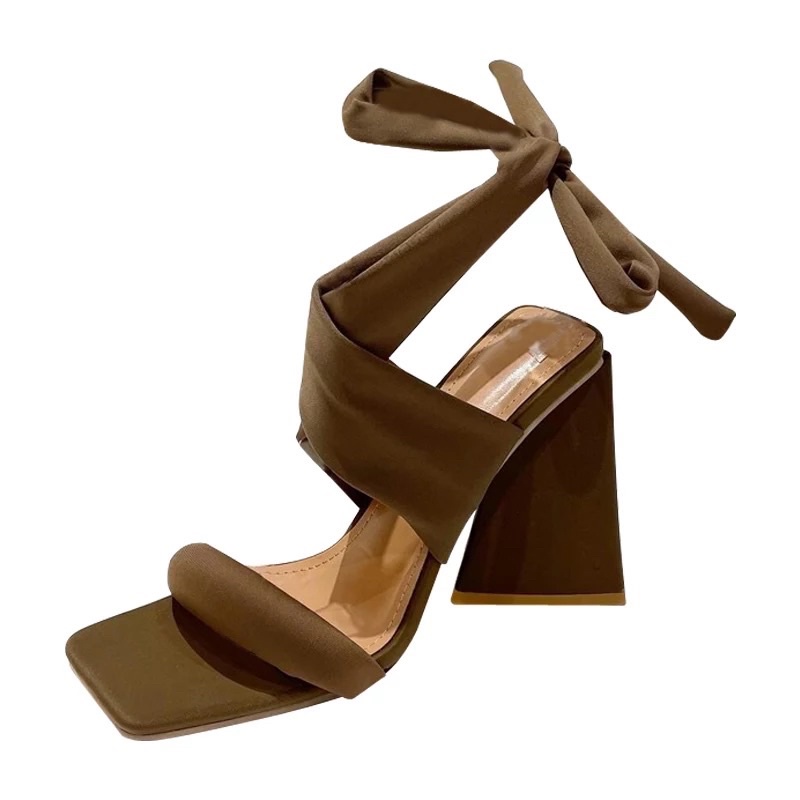 Sandal sepatu heels tali kain gladiator open toe