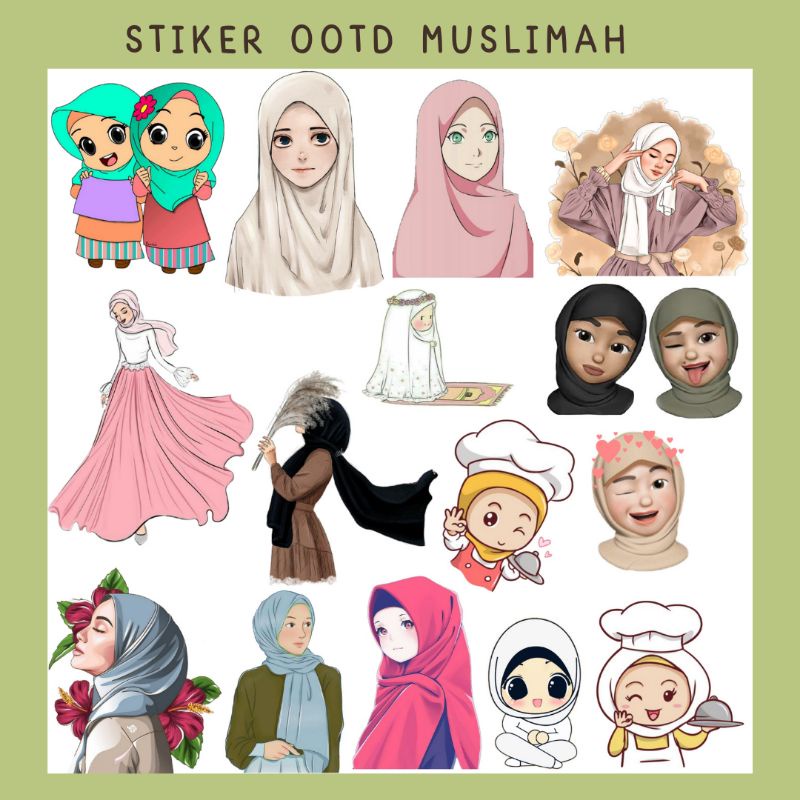 

Stiker Hijab Muslimah Journal Muslim Scrapbook Diary Laptop