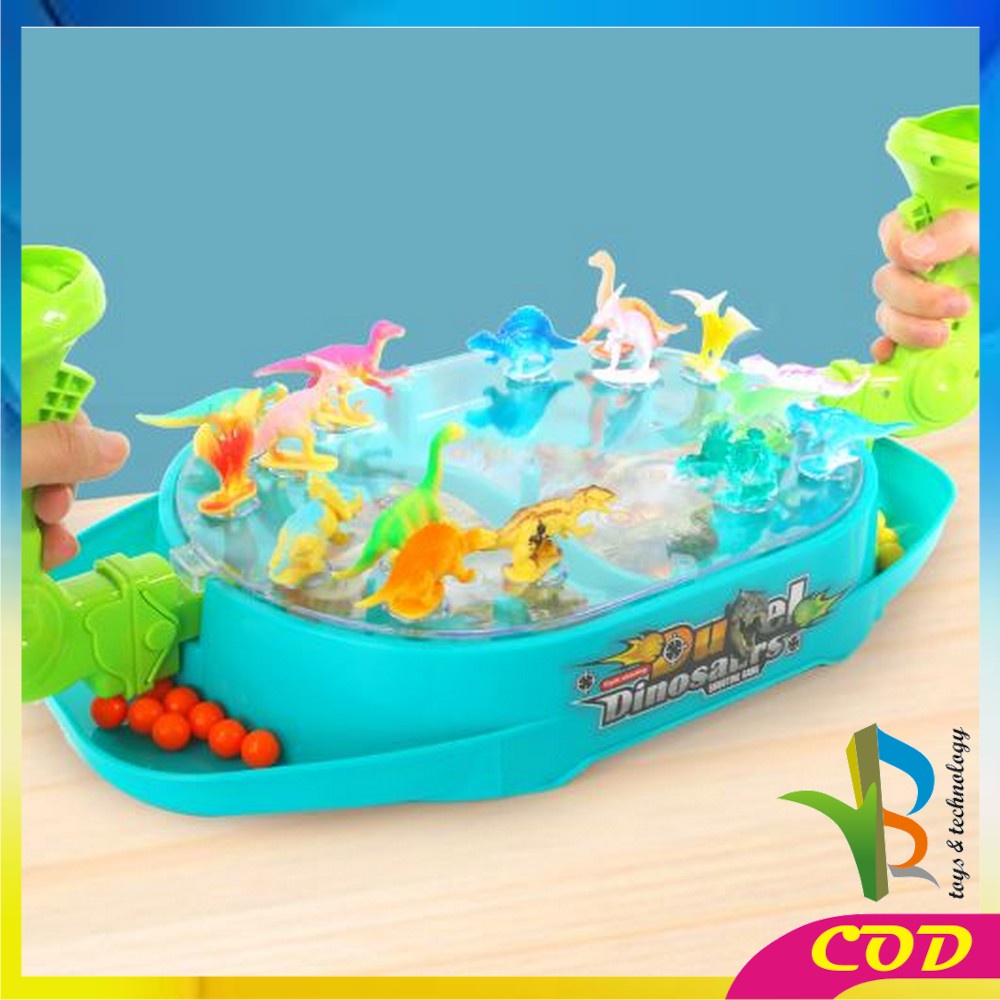 RB-M285 Mainan Dinosaurus Duel Games Tembak Bola Dinosaur Board Game Set Maenan Dino Battle Games Anak Laki Laki Perempuan