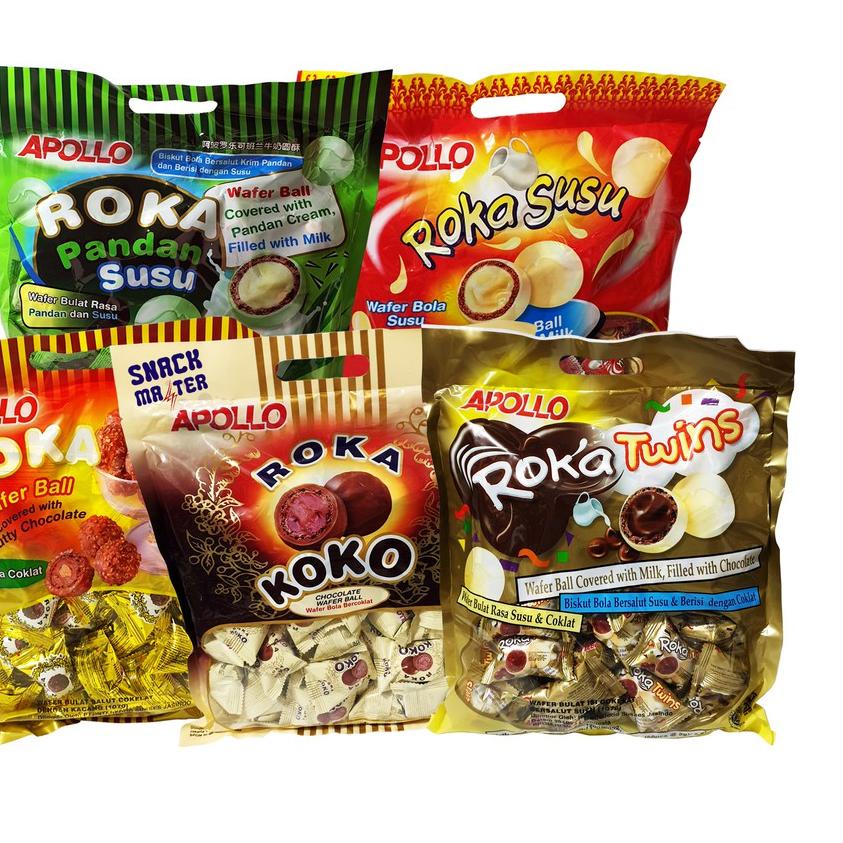 

EXCLUSIVE!Apollo Roka Wafer Ball Chocolate - Isi 50 pcs (Roka Original, Roka Twins, Roka Pandan)|KD4