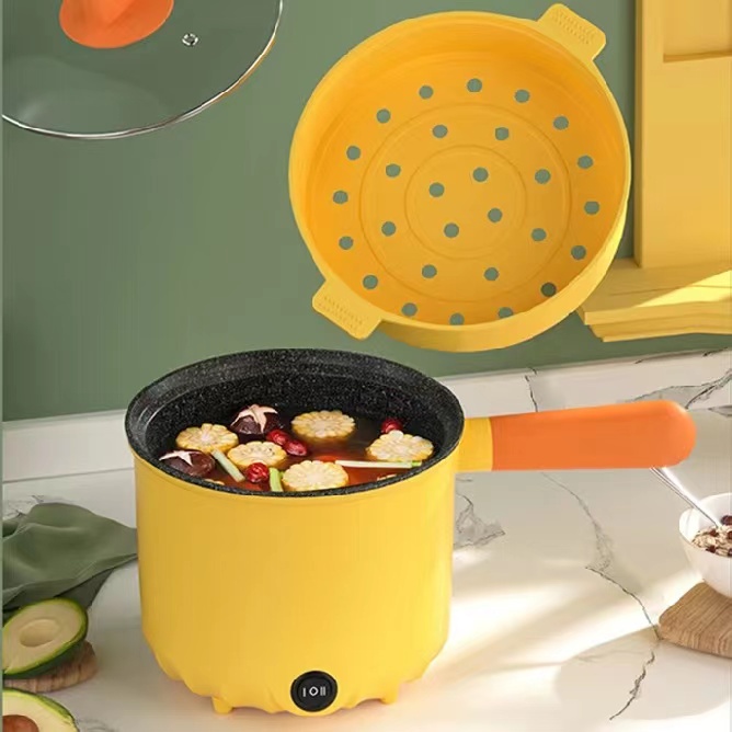 MEYBEEE 1.2L Panci Listrik Serbaguna Multifunction Electric Cooking Pot Ganda Anti Lengket Mini Soup BISA COD!