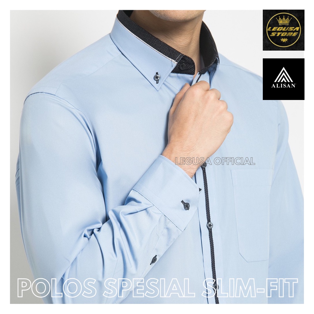 Kemeja Alisan, Alisan Lengan Panjang, ALISAN Kombinasi Lengan Panjang Slimfit Original