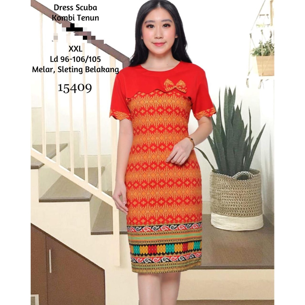 Dress Scuba Kombinasi XXL