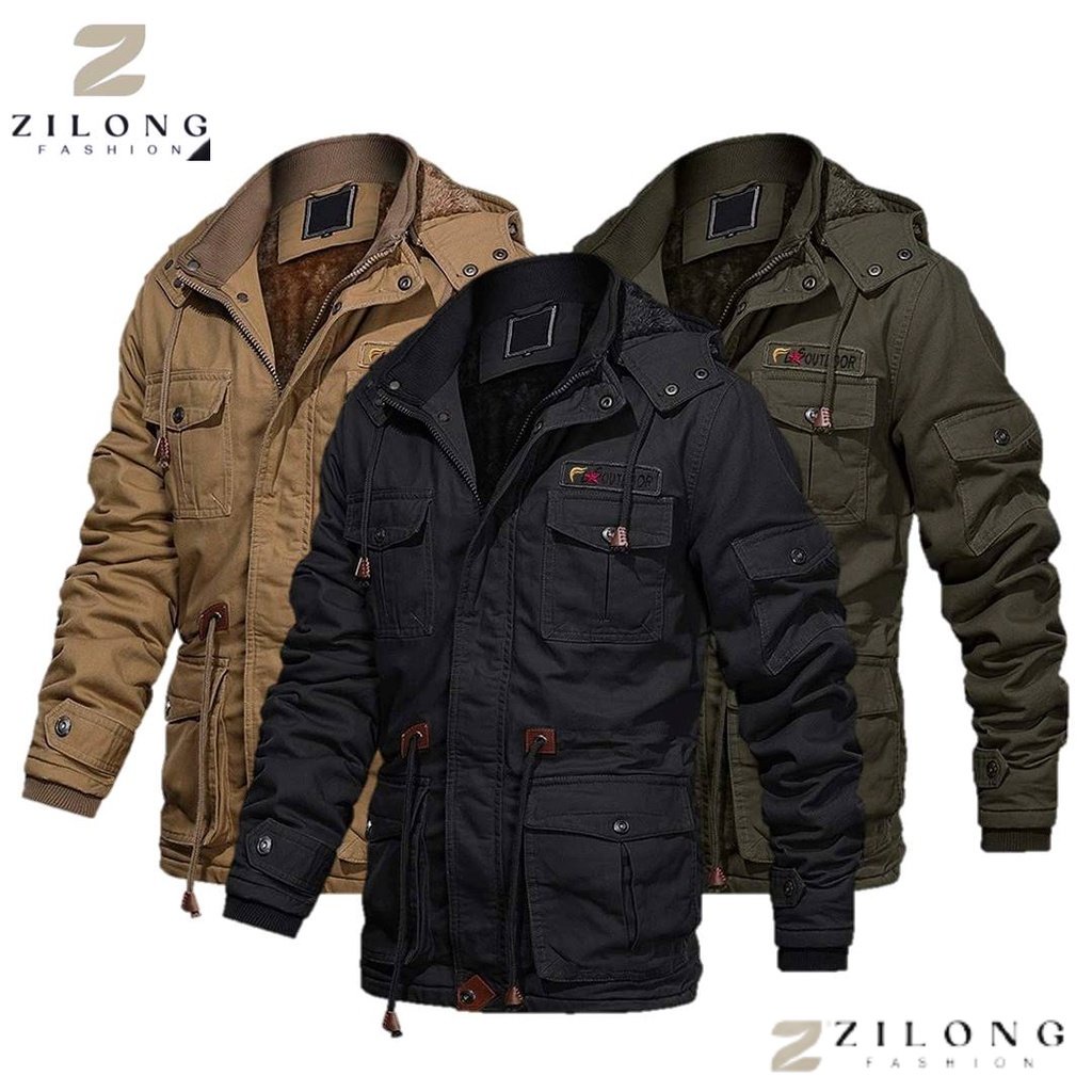 Zilong Esteh -  Jaket Pria Bomber Militer Original Brandede terbaru jacket Cowok Musim Dingin Import