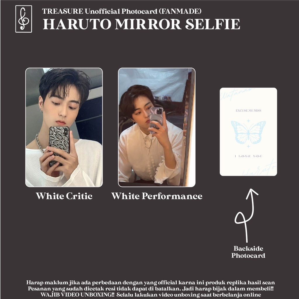 PHOTOCARD HARUTO MIRROR SELFIE FANMADE UNOFFICIAL BOYFRIEND MATERIAL