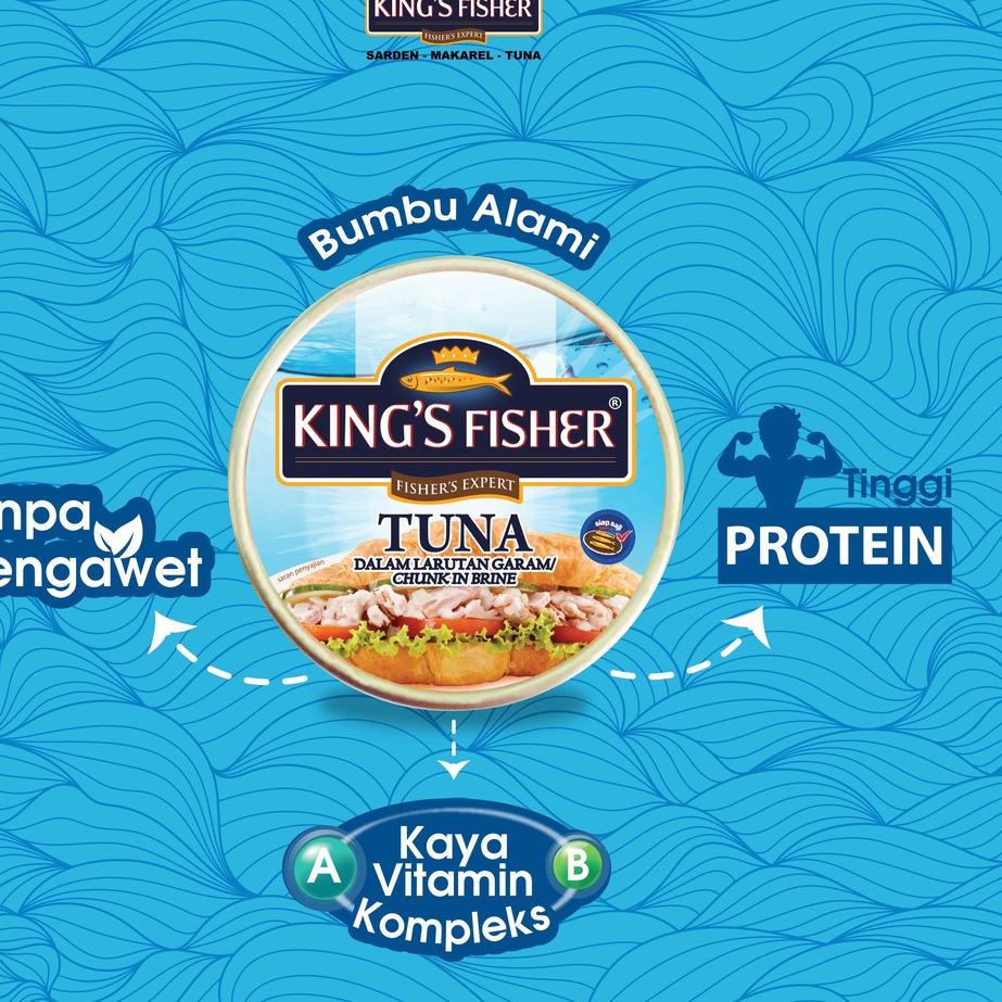 

PJX144 King's Fisher Paket 2 pcs Tuna dalam Air Garam Tuna in Brine Daging Makanan Kaleng 170 gr |