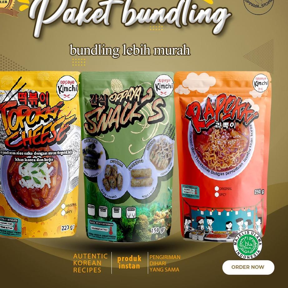 

DAPATKAN SEGERA Bundling Hemat Instant Topokki Cheese/odeng instan/Rapokki isi 3pcs.