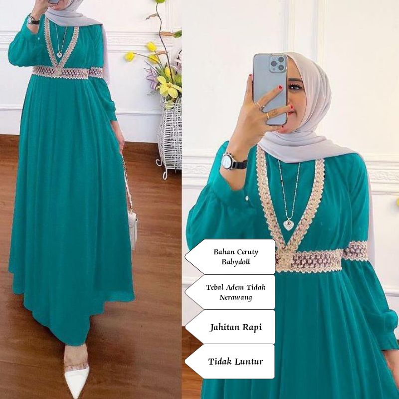Alaliya Dress Gamis Qaisha Terbaru Dress Maxy Muslim Polos