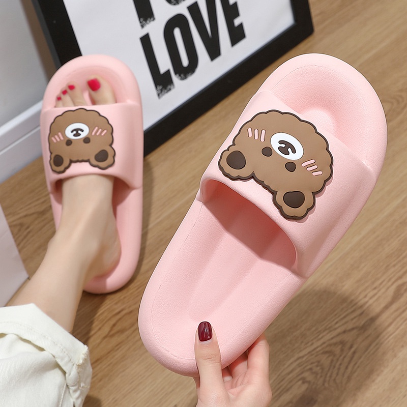 Grosir - S1051 Sandal Motif Bear / Sandal Cute / Sandal Beruang / Sandal Slop / Sandal Rumah / Sandal Empuk