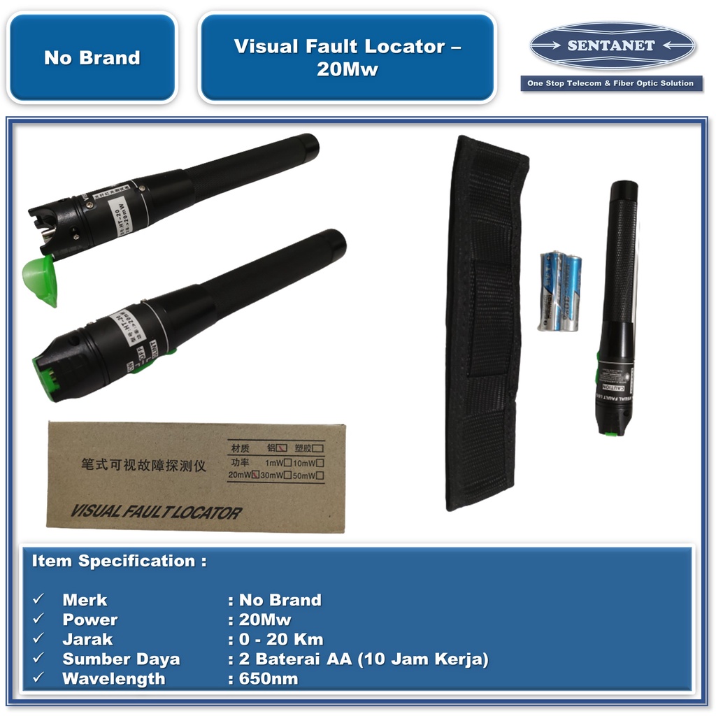 VFL Senter Fiber Optik 10/20/30/50 Mw