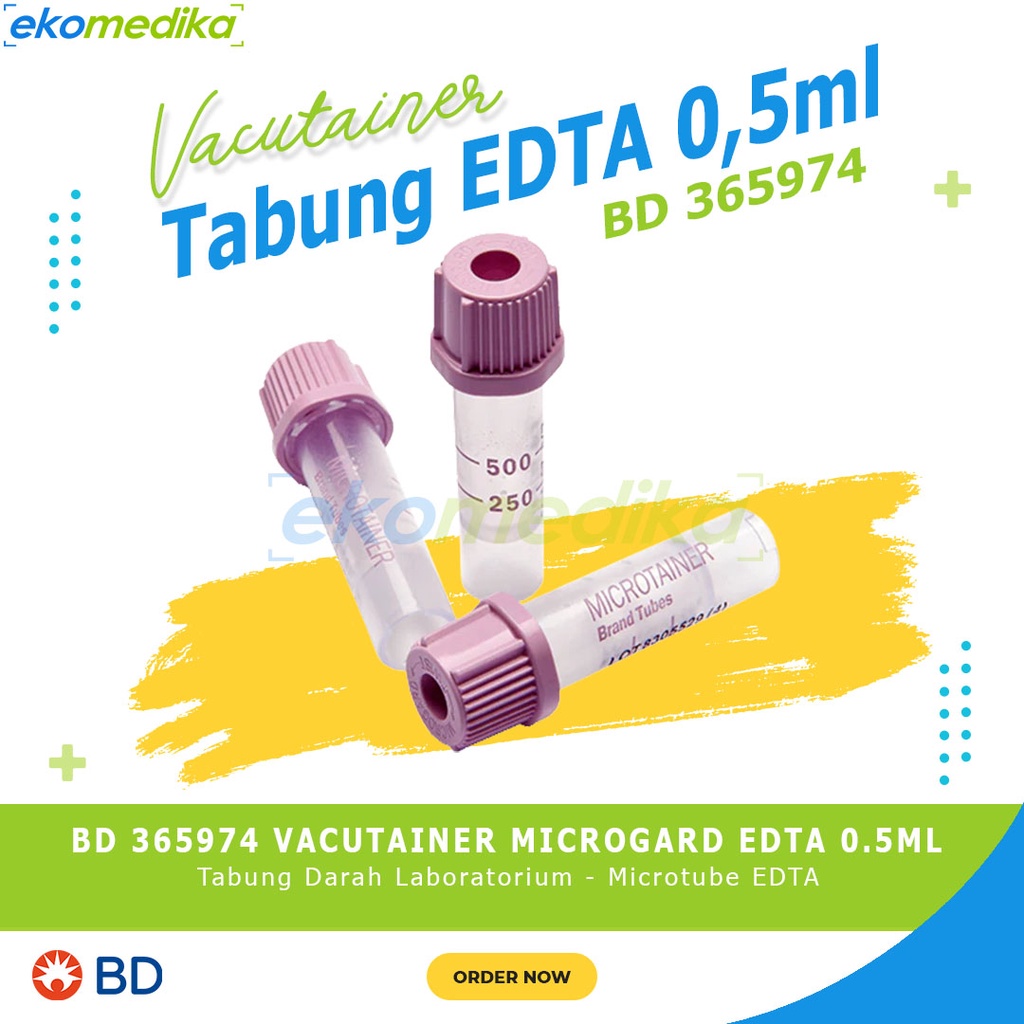 Jual Tabung Microtainer EDTA 0.5 ml BD 365974 Micro Tube Microgard 0