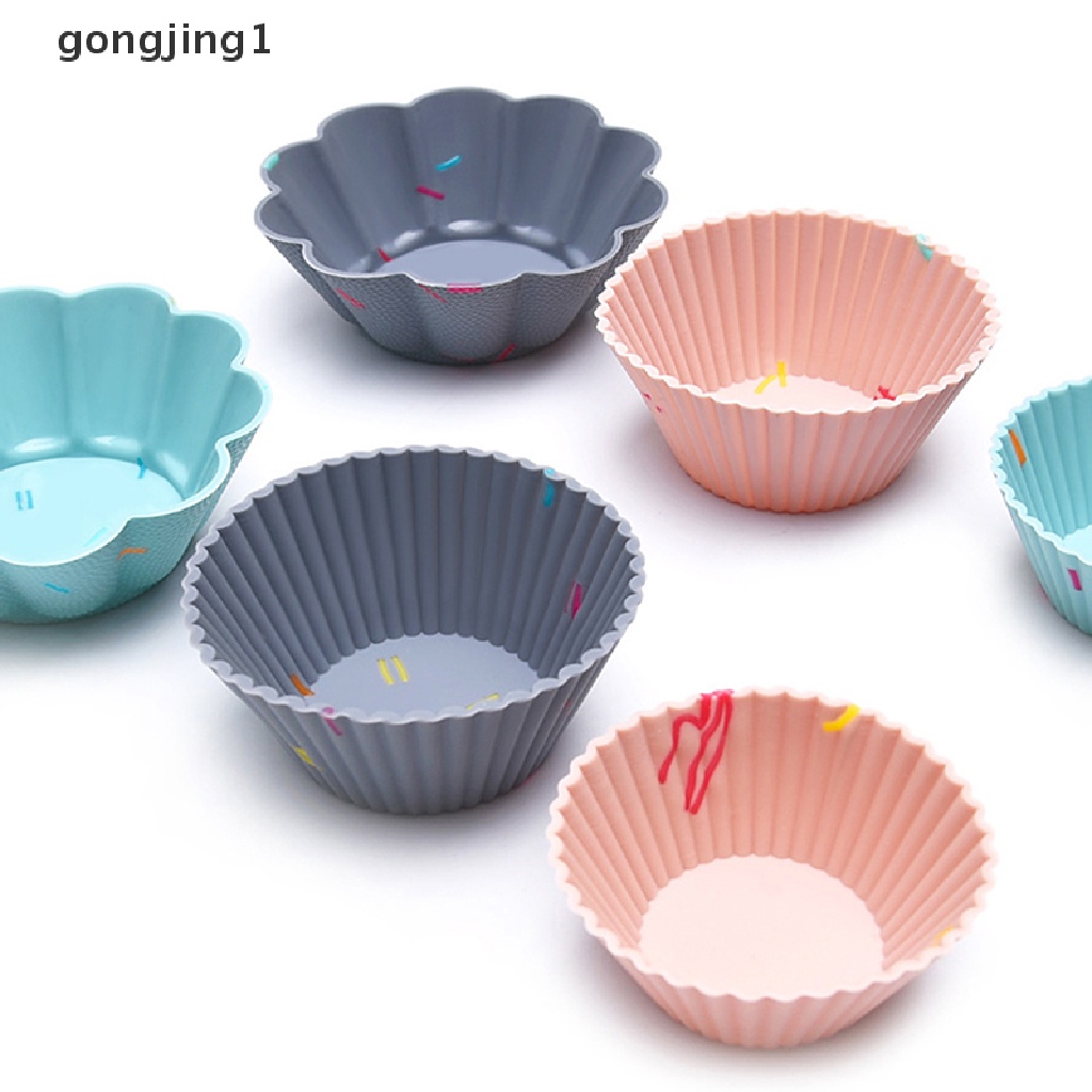 Ggg 6pcs /Set Cetakan Silikon Kue Muffin Cupcake Baking DIY Alat Kue Piring Cup ID