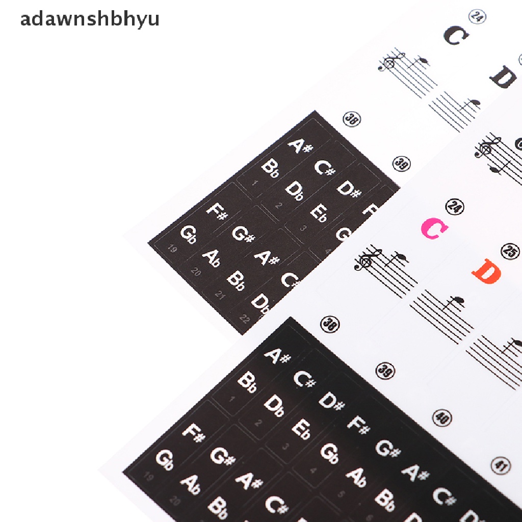 Adawnshbhyu Stiker Keyboard Piano Transparan 54/61kunci Keyboard Elektronik Piano Sticker ID