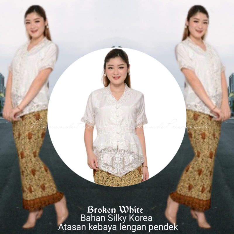 Atasan kebaya encim silky korea brukat bordir