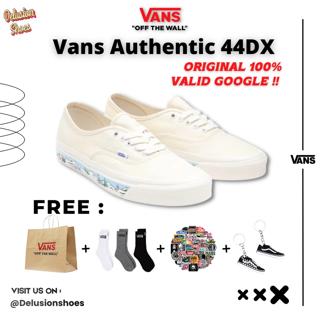 Snekaers Vans Authentic 44Dx Anaheim Scene Beige Original 100%  - Sepatu Pria dan Wanita