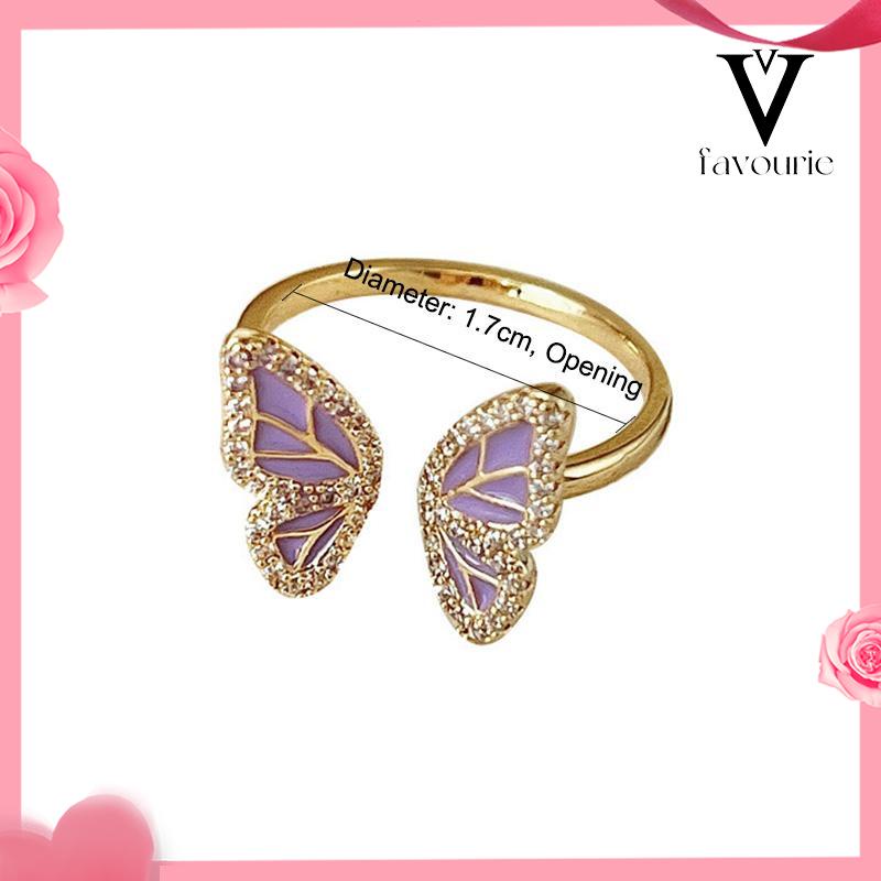 CODCincin Kupu-kupu Wanita Desain Niche Cincin Unik Mutiara kelas atas-FA