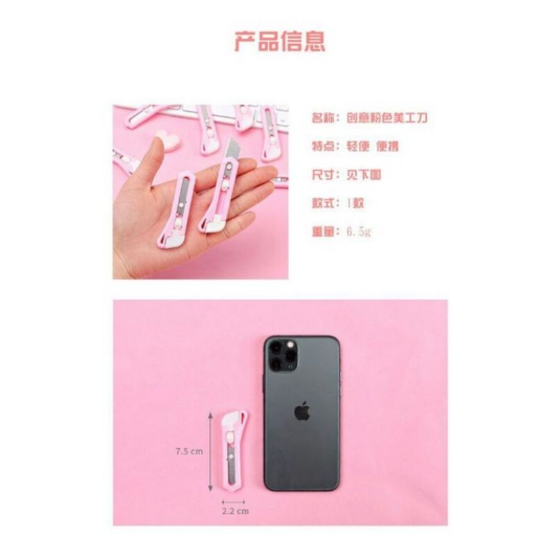 Mini Cutter Pink / Pemotong Kertas Mini