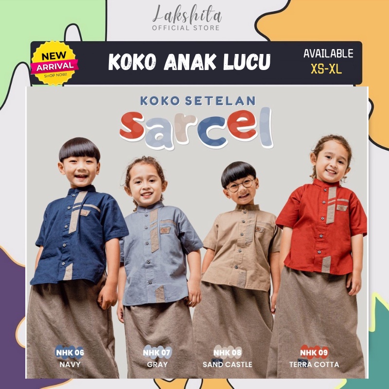 ORIGINAL HOOFLA Setelan Baju Koko Lengan Pendek Celana Sarung Anak dan Bayi Balita Laki Laki Muslim Lucu Original Merk Hoofla Kids Sarcelko Untuk Usia 1 2 3 4 5 6 7 8 9 10 Tahun Warna Navy Sandcastle Cream Model Terbaru 2023 Bisa COD Promo