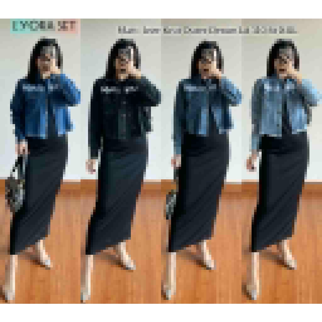 FLORIA KNIT SET 2IN1 - INER ANYA KNIT OUTER JEANS TULISAN