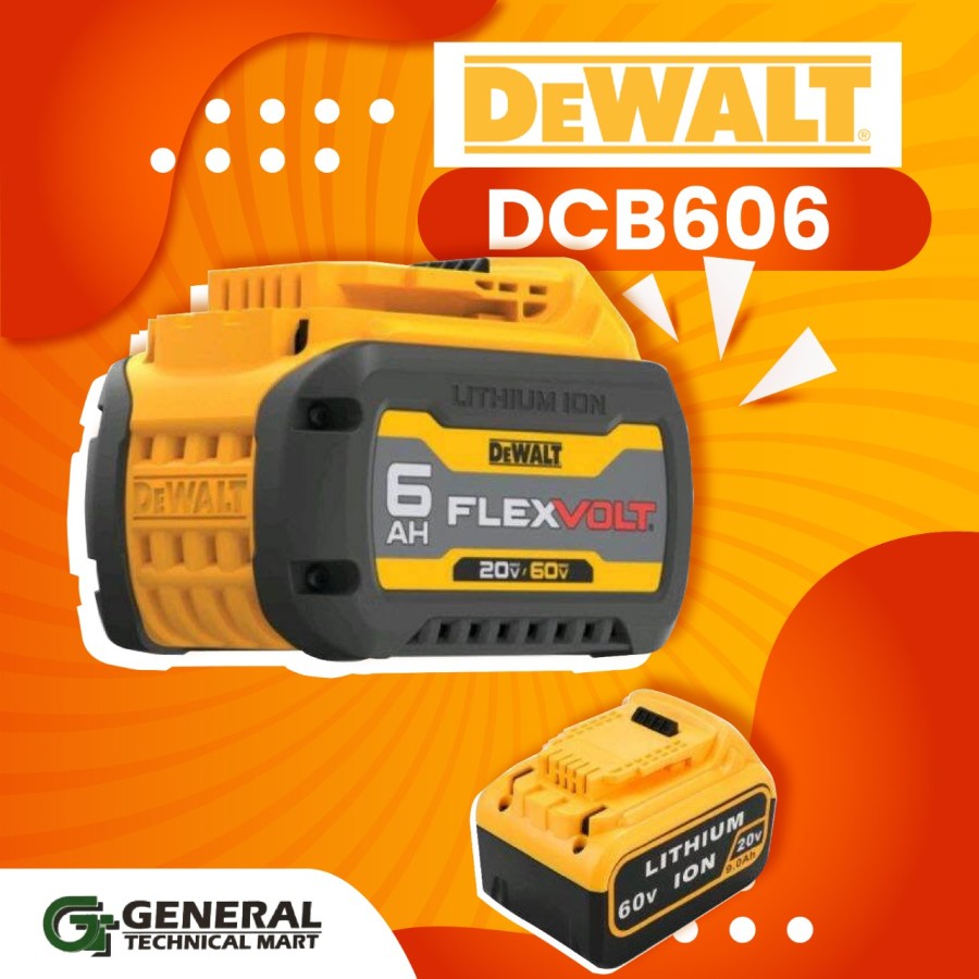 Jual Baterai Battery Cordless 60V 6 AH Flexvolt DCB606 DEWALT DCB 606 ...