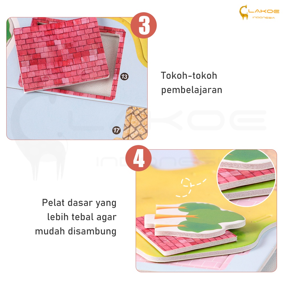 Mainan Edukasi Puzzle 3D DIY Jigsaw Puzzle Mainan Anak bahan foam