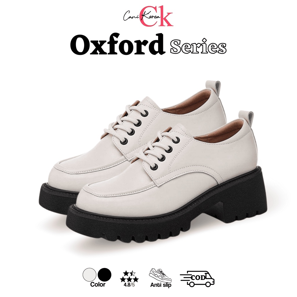 CaniKorea &quot;FREE BOX&quot; Oxford Boots Wanita Korea Boots Kulit Sepatu Import Kualitas Premium 9094