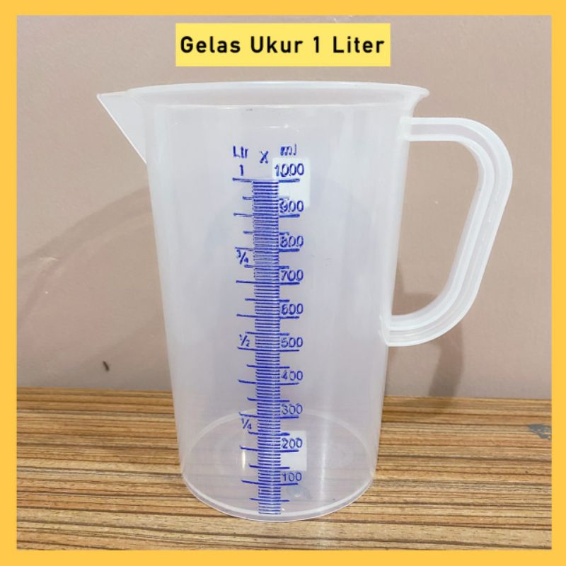 Gelas Ukur 1000ml / Gelas Ukur 1 liter / Gelas Ukuran Takaran Plastik / Green Leaf 1831