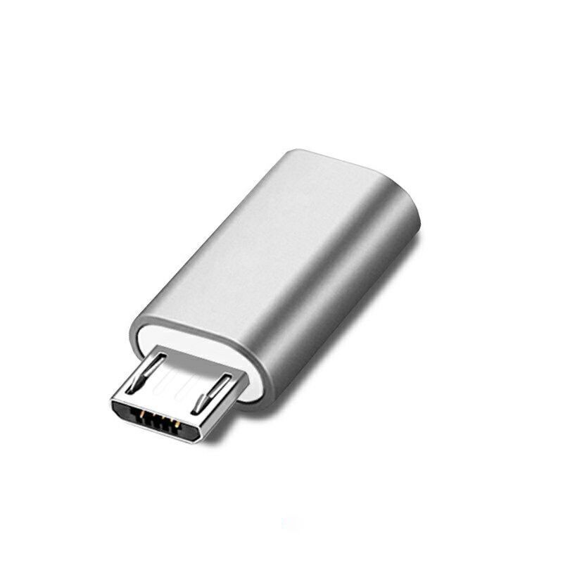 Adaptor USB Tipe C Adapter Aluminium USB C Ke Micro USB Konversi Konektor Pengisian Cepat Transfer Data