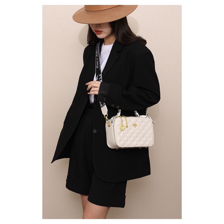 BJ15803 - BLACK/WHITE - TAS SLEMPANG JINJING TOTEBAG HANDBAG WANITA FASHION IMPORT MODIS ELEGAN TERMURAH TERLARIS TERBARU BAGSTORE JAKARTA TAS BATAM EL5803